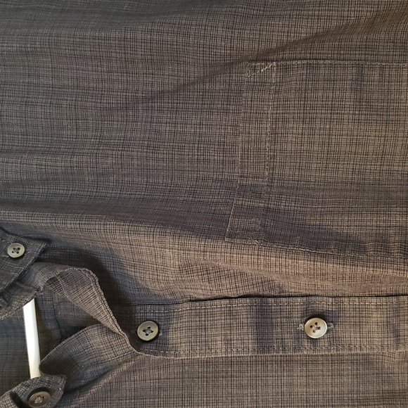 Van Heusen short sleeve button up dress shirt neck 16-16 1/2 charcoal is color - Picture 6 of 9